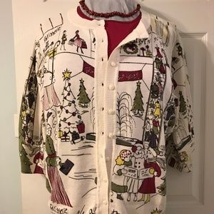 C.J. Banks Christmas Cardigan 3/4 Sleeve- 3X